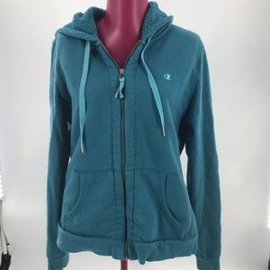 Champion Sherpa Fleece Zip up Hoodie sz L